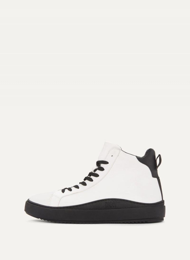 Men\'s Dkny Plain Hi Top Sneakers Black | Q4456560
