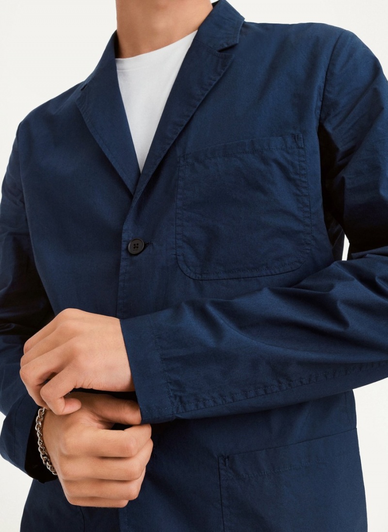 Men's Dkny Poplin Blazer Black | I8916407