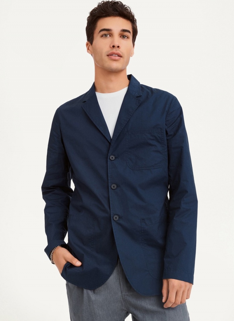 Men\'s Dkny Poplin Blazer Black | I8916407