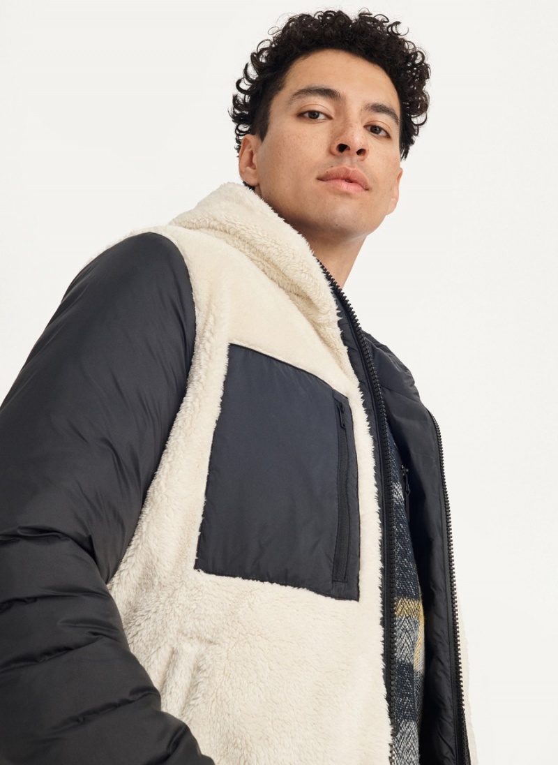 Men's Dkny Quilted Reversible Sherpa Jackets Black | M9522189