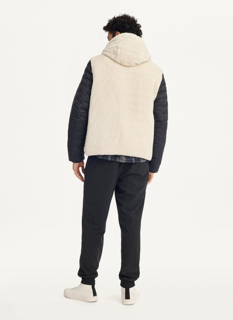 Men's Dkny Quilted Reversible Sherpa Jackets Black | M9522189
