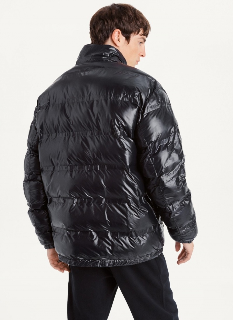Men's Dkny Reversible Puffer Jacket Black | E5489510