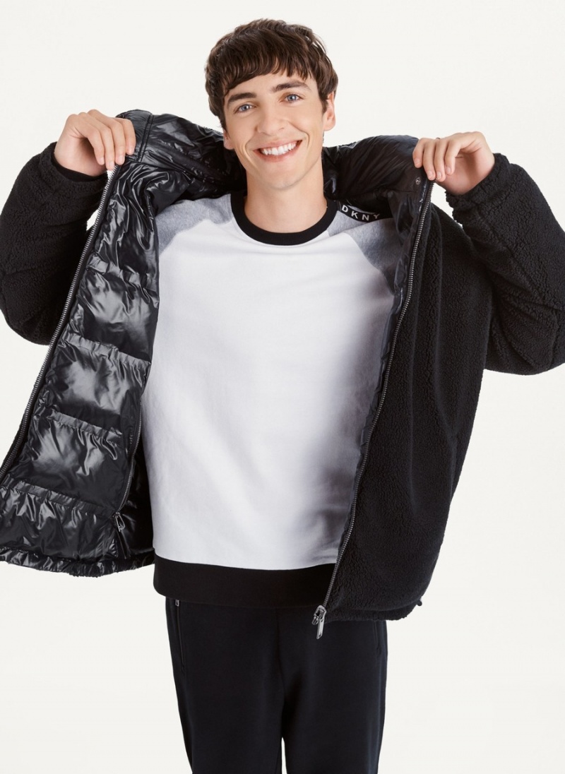 Men's Dkny Reversible Puffer Jacket Black | E5489510