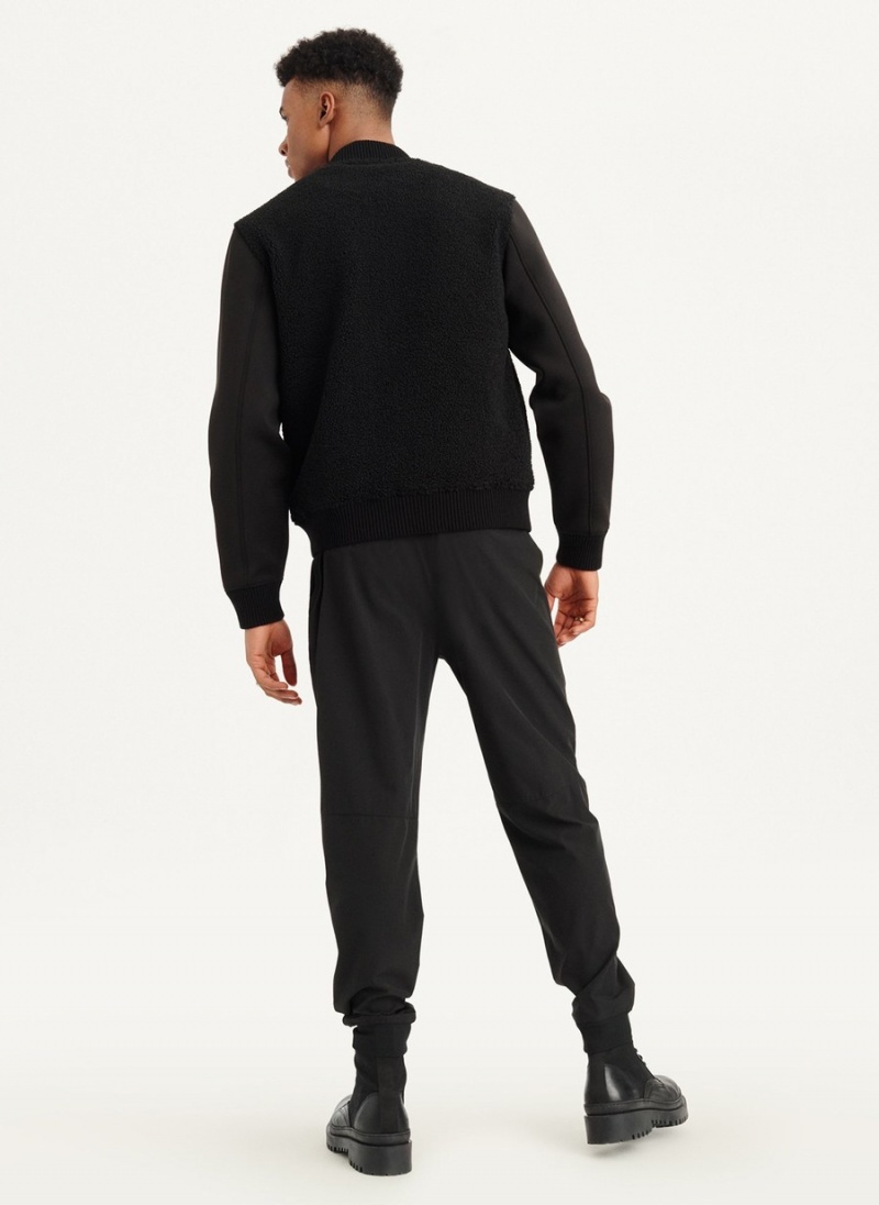 Men's Dkny Sherpa Bomber Jackets Black | P4249166