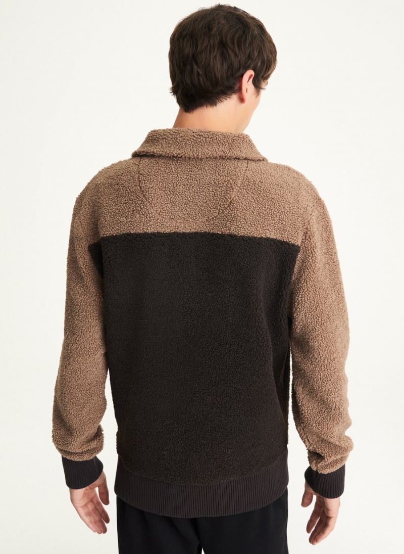 Men's Dkny Sherpa Pullover Black | W7906040