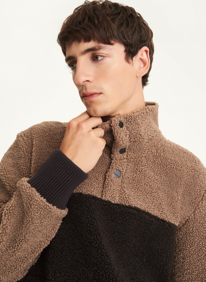 Men's Dkny Sherpa Pullover Black | W7906040
