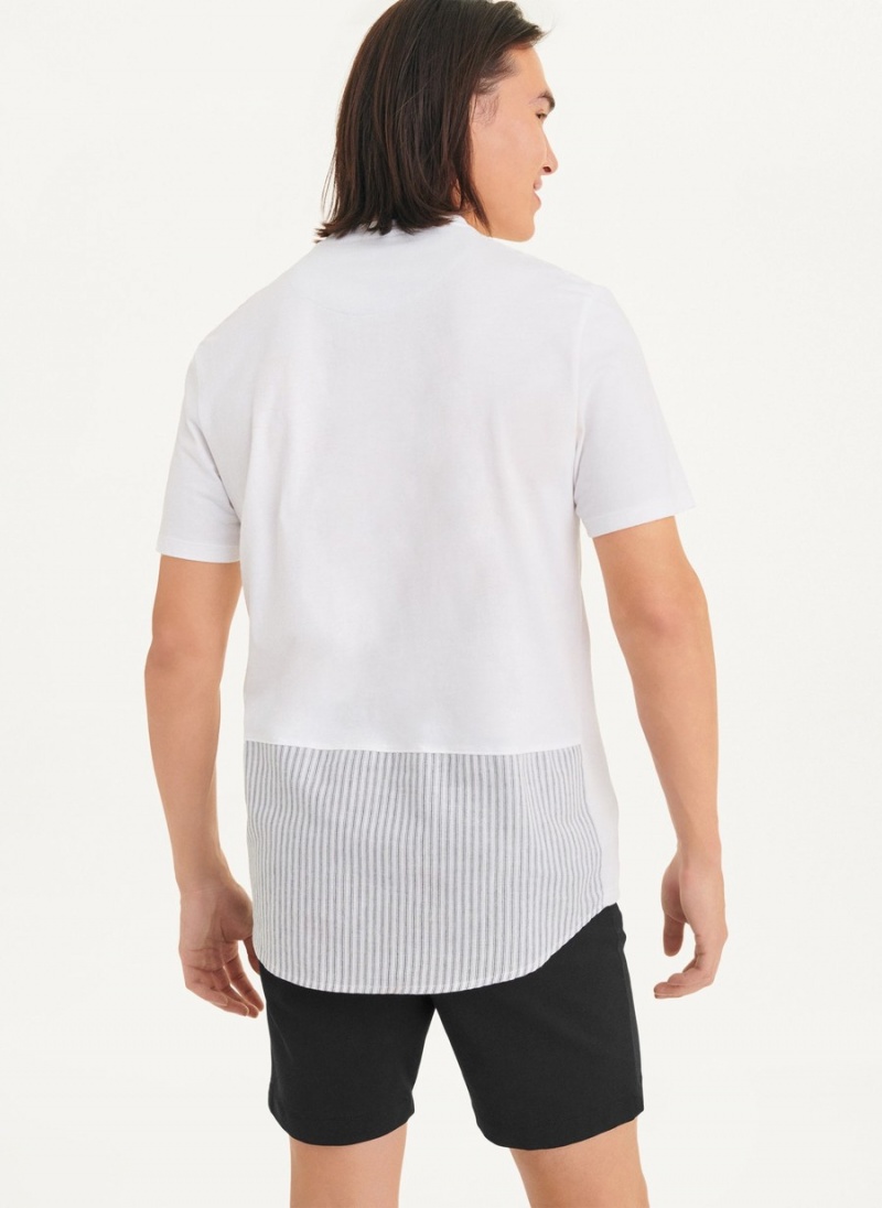 Men's Dkny Short Sleeve Crew Contrast Pocket T Shirts White | W1912858