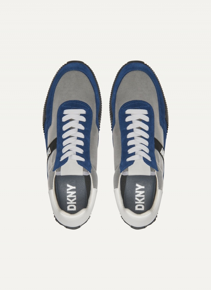 Men's Dkny Side Logo Sneakers Blue | B3935196