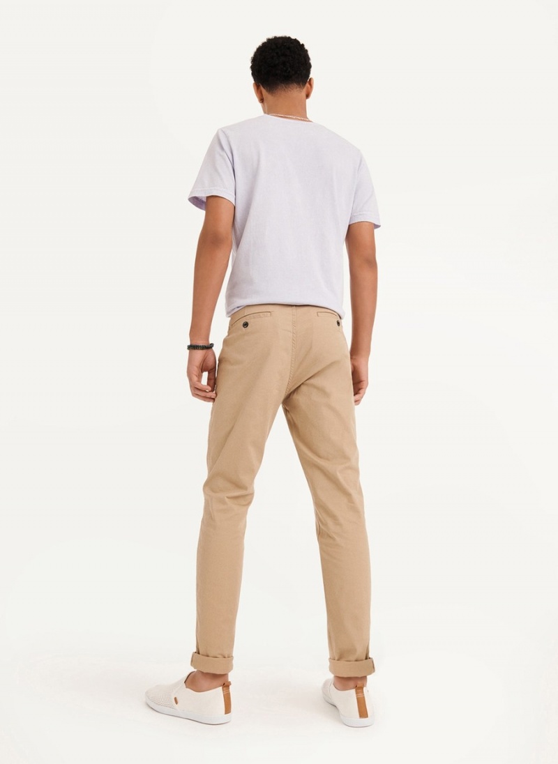 Men's Dkny Skinny Chino Pants Khaki | Q9342385