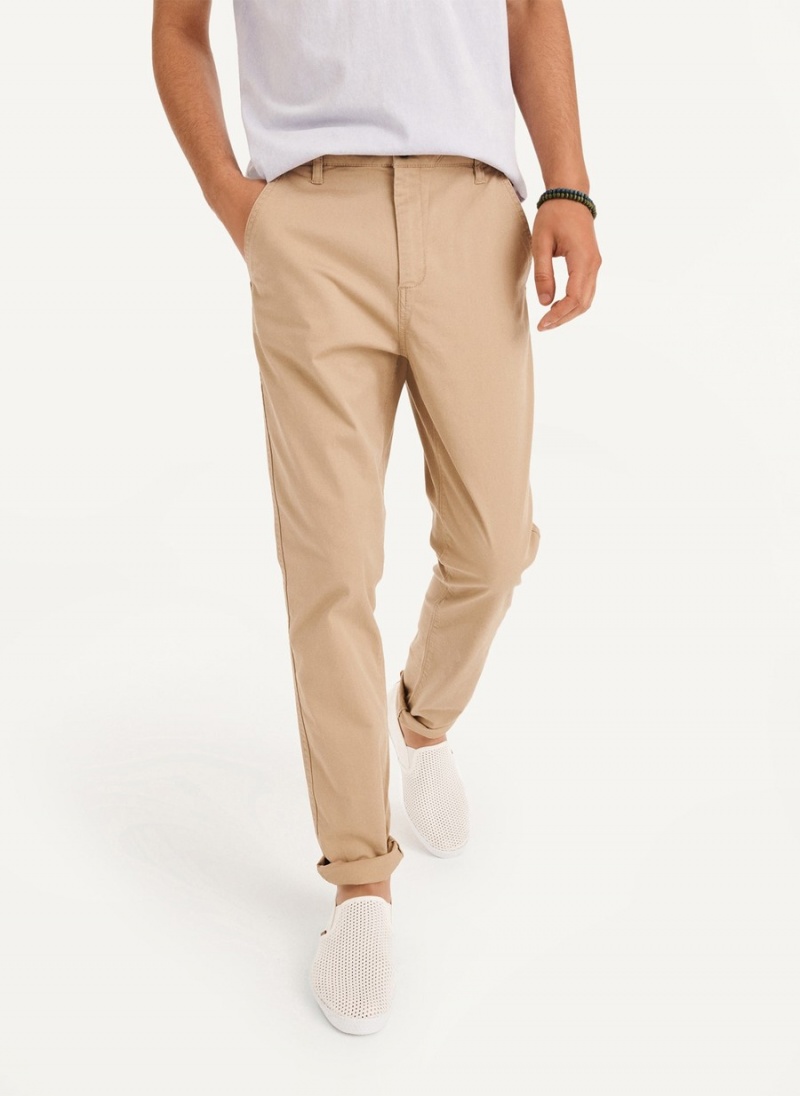 Men\'s Dkny Skinny Chino Pants Khaki | Q9342385