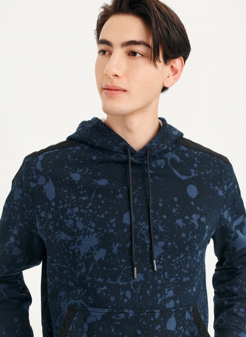 Men's Dkny Splat Print Terry Hoodie Black | M9312661