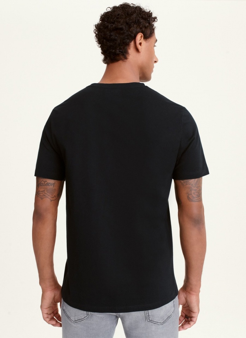 Men's Dkny Split Solid Outline Logo T Shirts Black | G6180917
