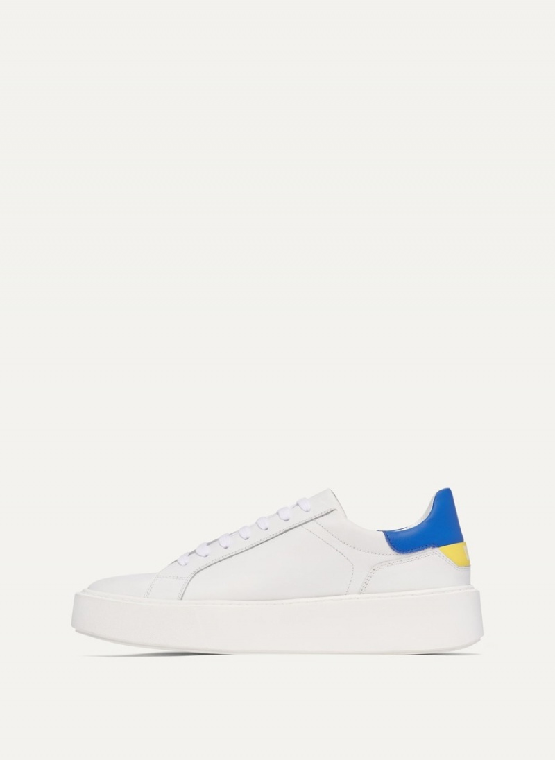 Men's Dkny Stacked Court Sneakers White | B0018951