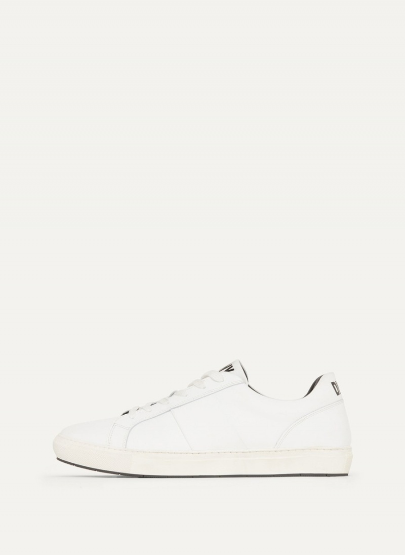 Men\'s Dkny Street Side Sneakers White | F6779474