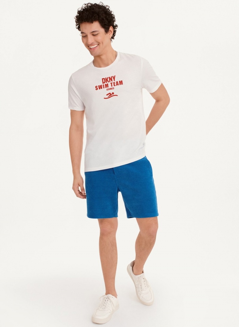 Men's Dkny Swim Team T Shirts White | U7804690