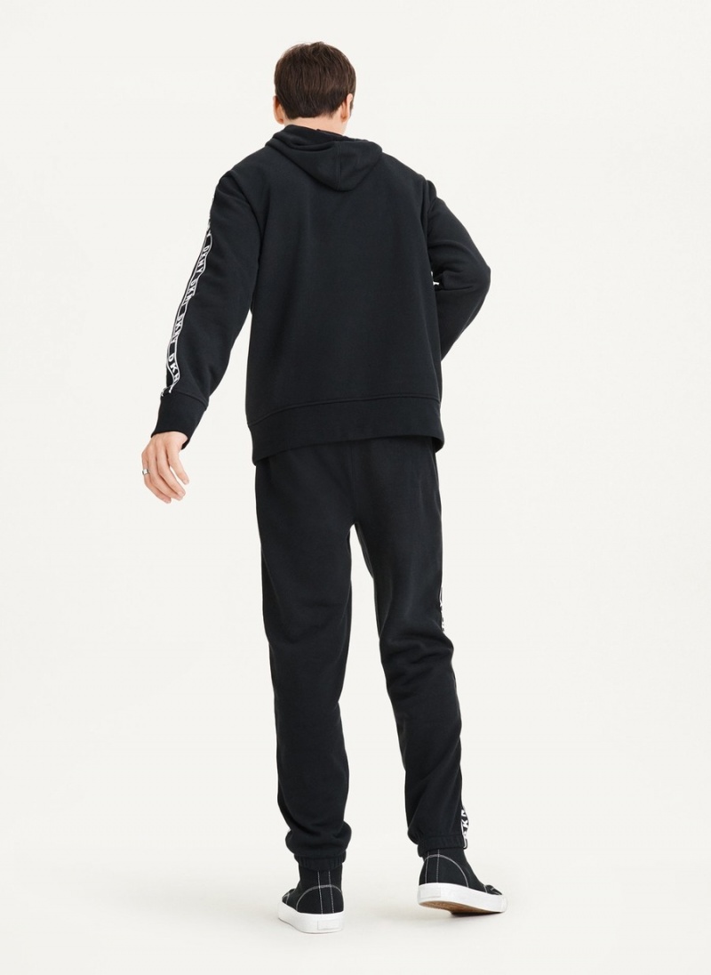 Men's Dkny Taped Logo Hoodie Black | O0575689