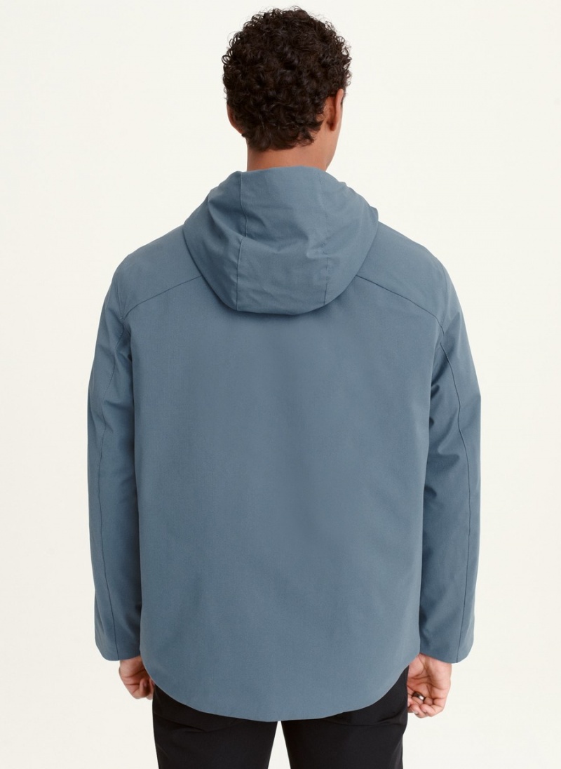 Men's Dkny Textured Arctic Jackets Blue | F8295787