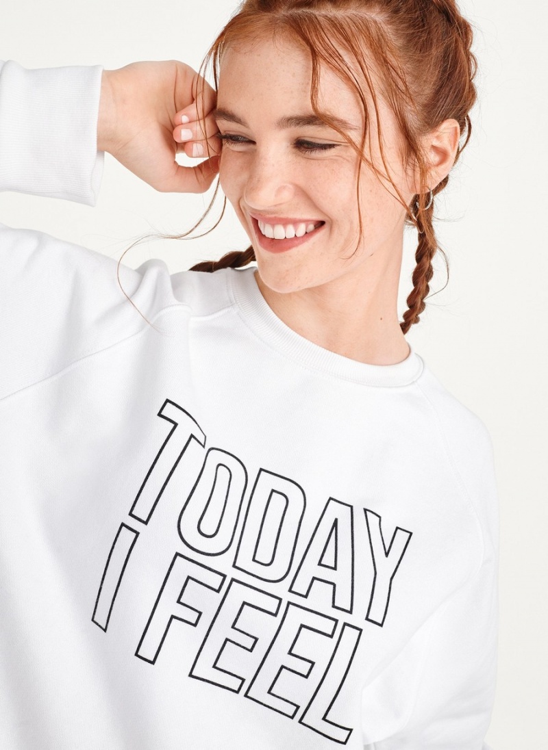 Men's Dkny Today I Feel Sweatshirts White | Q2438586