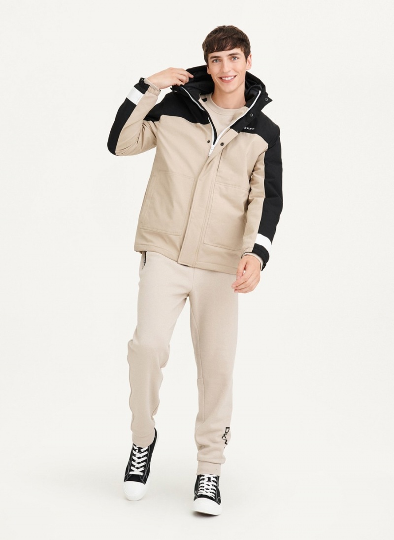 Men's Dkny Traveler Hooded Rain Jackets Grey | L3149358
