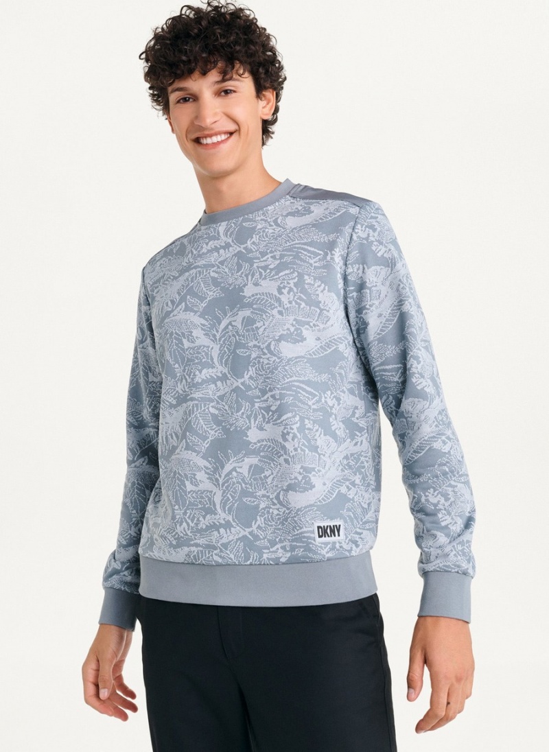 Men\'s Dkny Tropical Loopback Sweaters Grey | G8231656