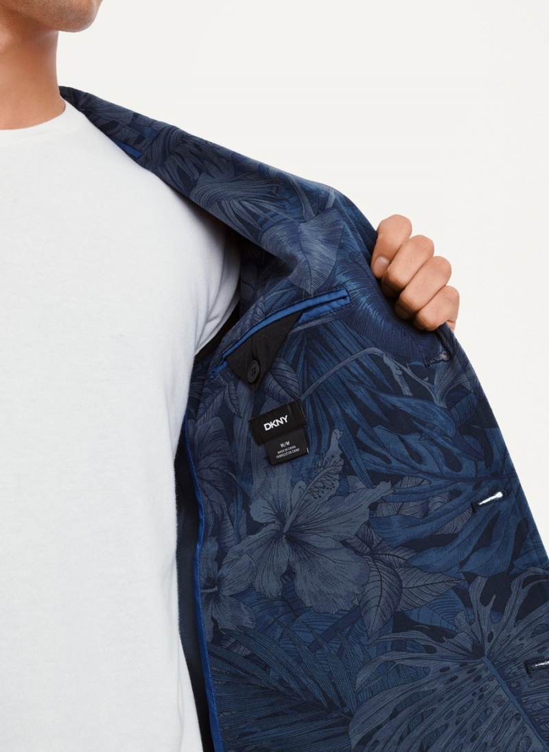 Men's Dkny Tropical Print Blazer Navy | Q0599011