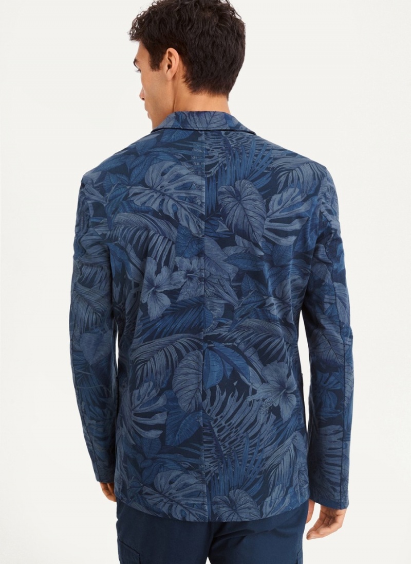 Men's Dkny Tropical Print Blazer Navy | Q0599011