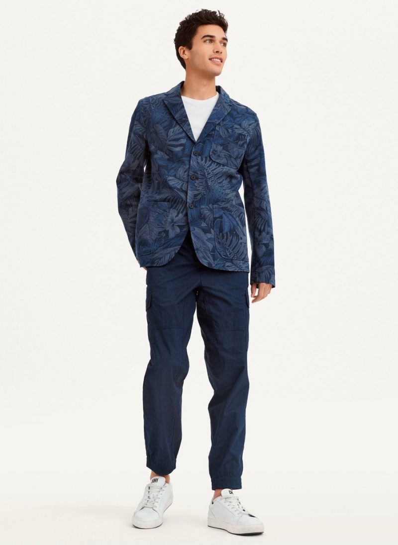 Men's Dkny Tropical Print Blazer Navy | Q0599011