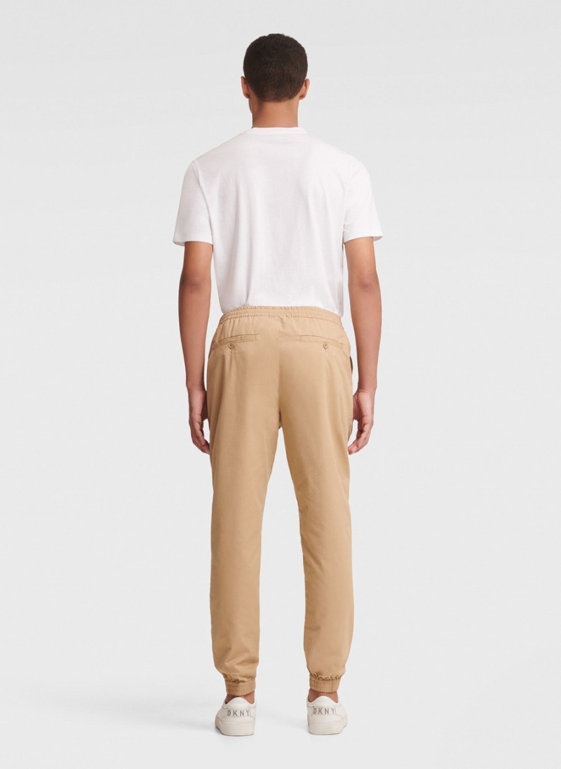 Men's Dkny Twill Jogger Khaki | I9809688