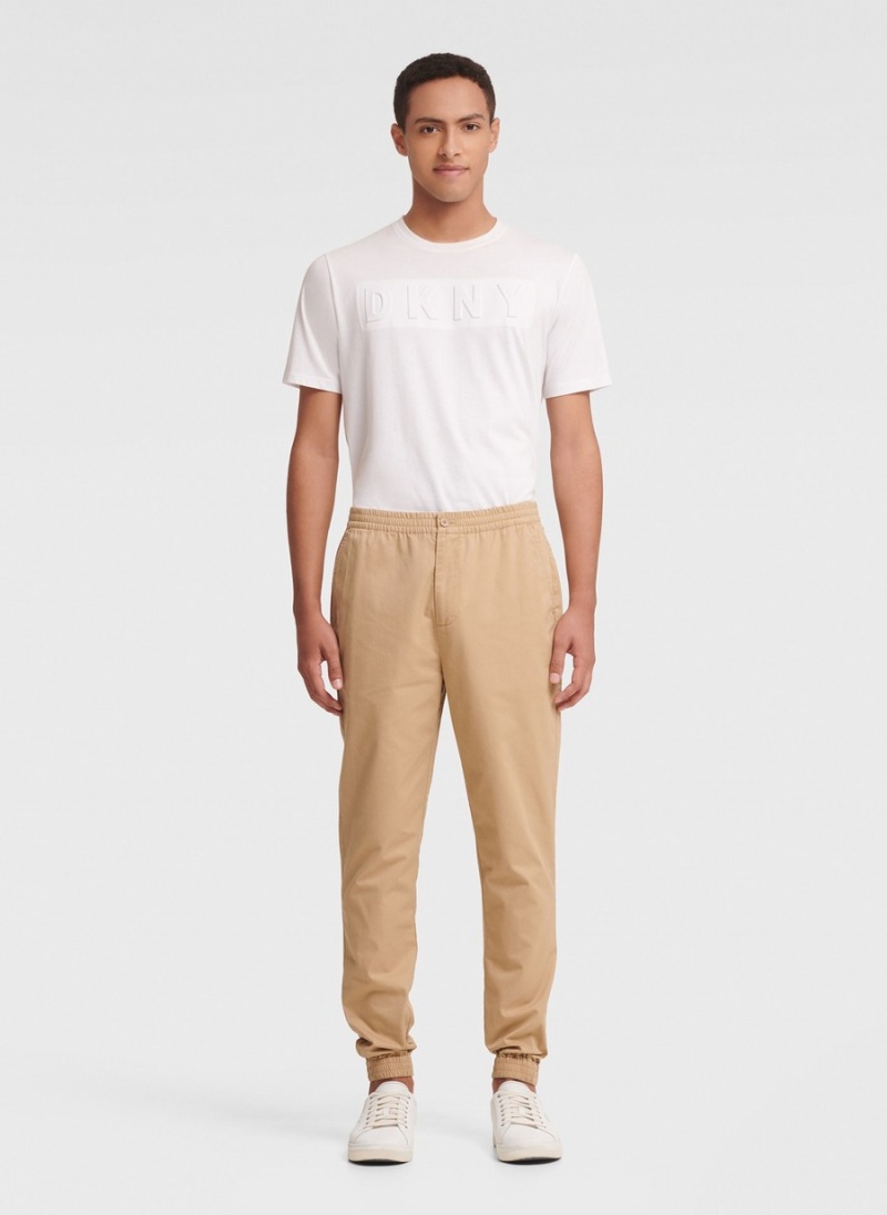 Men's Dkny Twill Jogger Khaki | I9809688