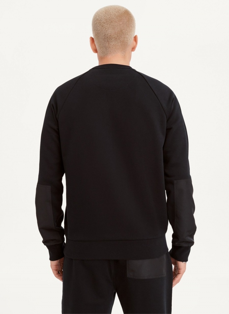 Men's Dkny Zipper Detail Sweatshirts Black | B3985498