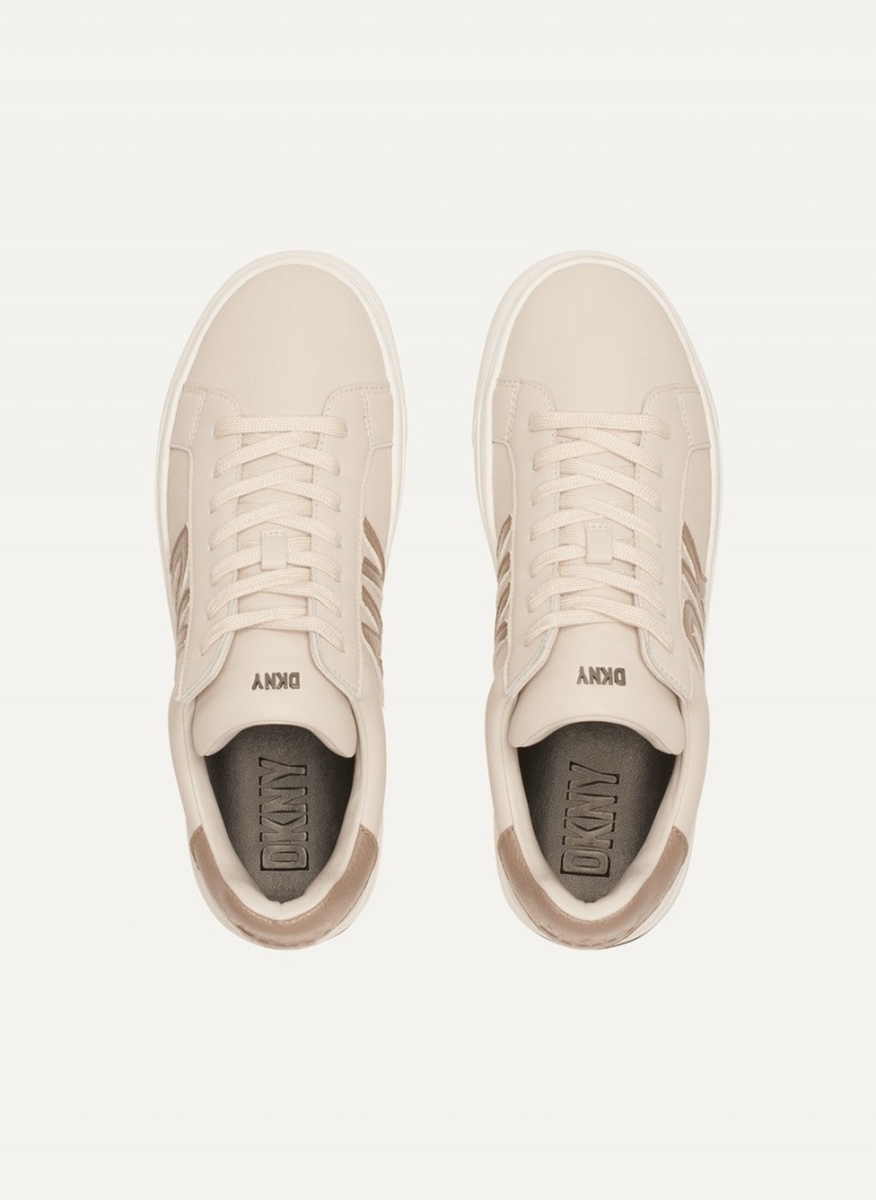 Women's Dkny Abeni-Lace Up Sneakers Beige | O0219332