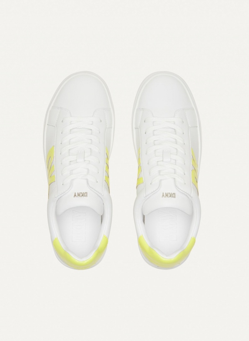 Women's Dkny Abeni Lace Up Sneakers White | Z6813326