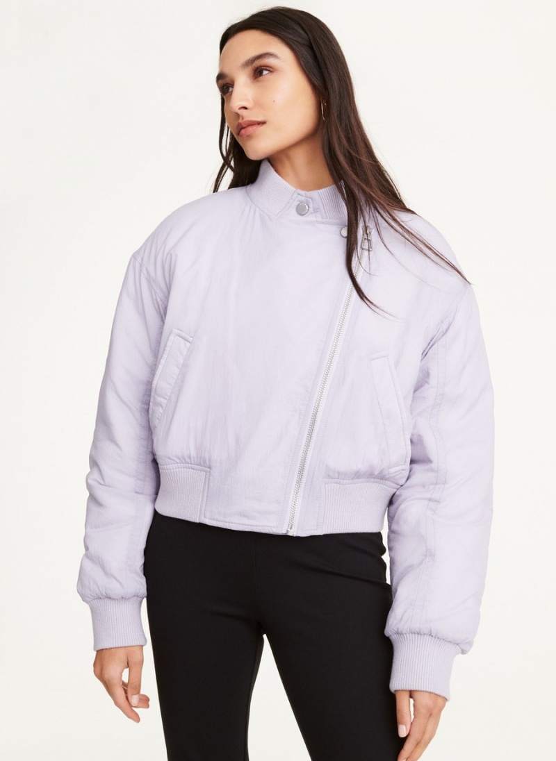 Women\'s Dkny Asymmetrical Bomber Jackets Lavender | Y7170202