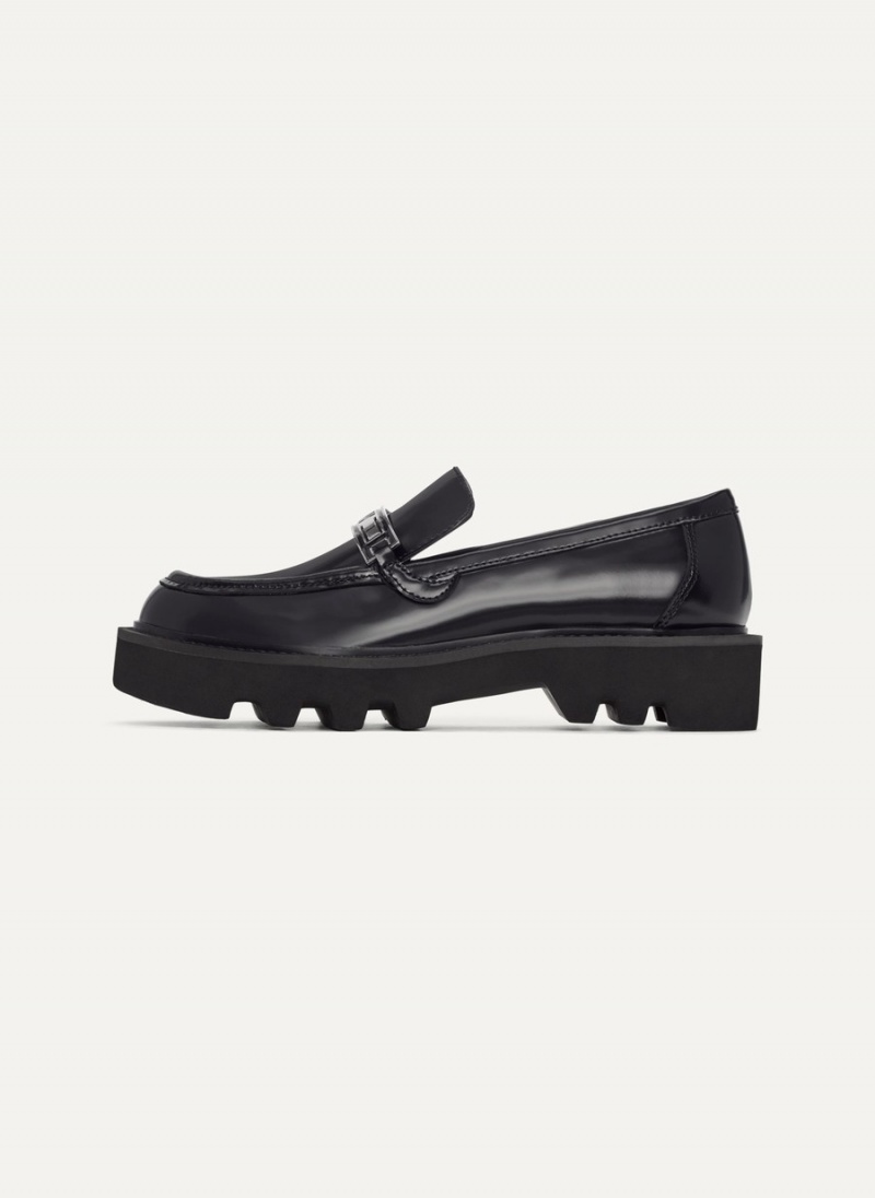 Women\'s Dkny Audrey With Plaque Loafers Black | Q6082433