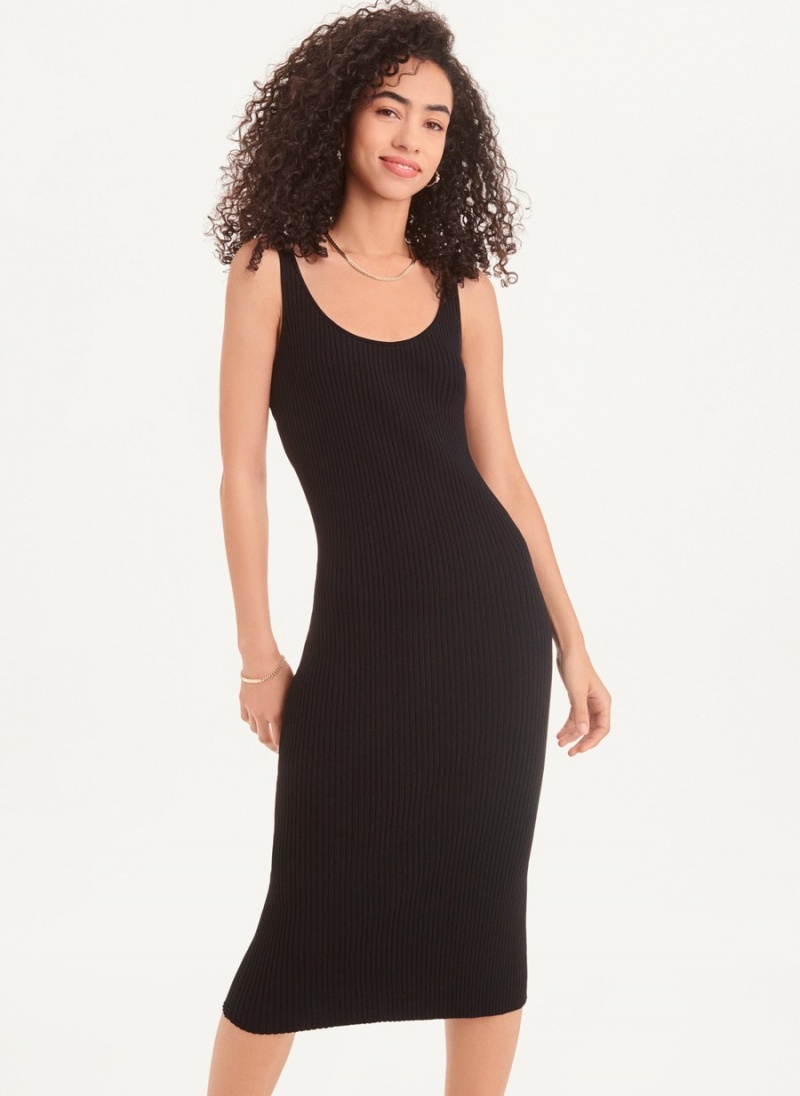Women's Dkny Back Strap Midi Dress Black | R7251651