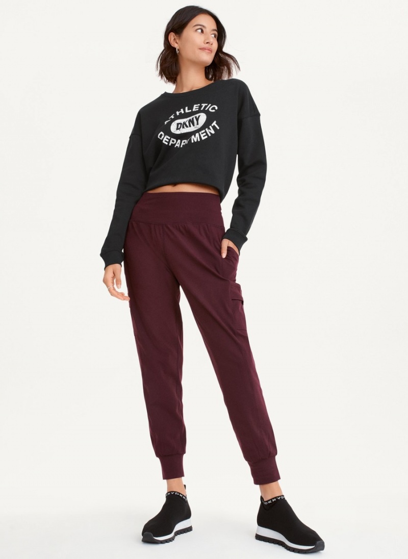 Women\'s Dkny Balance Compression Cargo Jogger Burgundy | O2689801