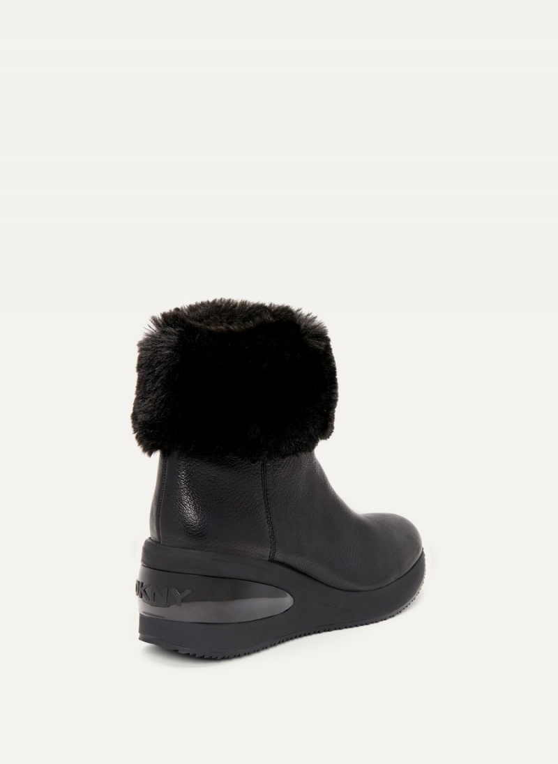 Women's Dkny Baxter Wedge Booties Black | X0903435
