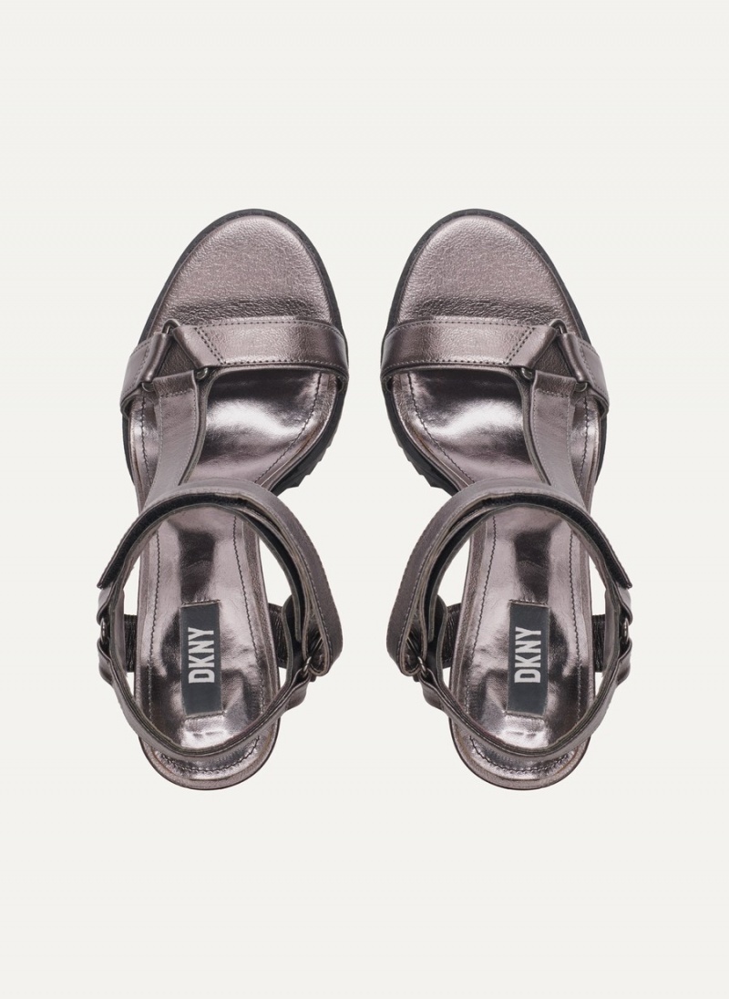Women's Dkny Bayli Metallic Heels Black | Q8188458