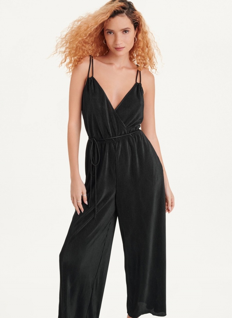 Women's Dkny Belted All-In-One Jumpsuit Black | Q7741535