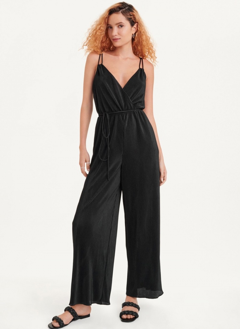 Women\'s Dkny Belted All-In-One Jumpsuit Black | Q7741535