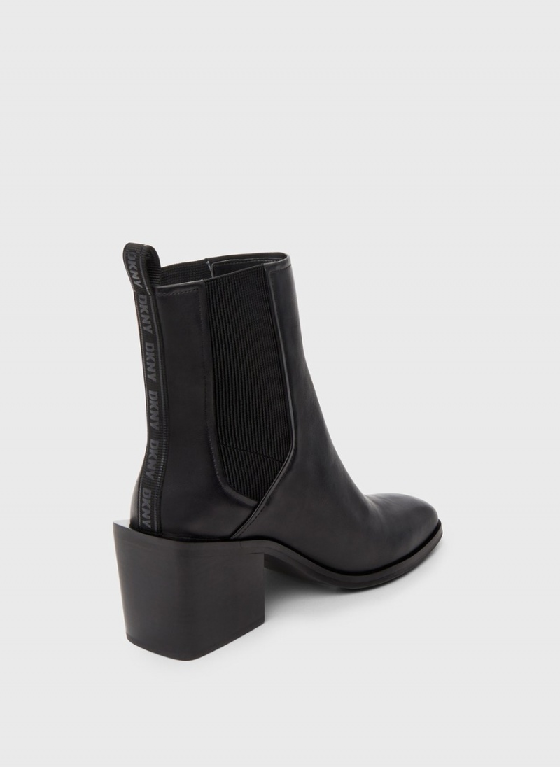 Women's Dkny Block Heel Chelsea Boots Black | S9273410