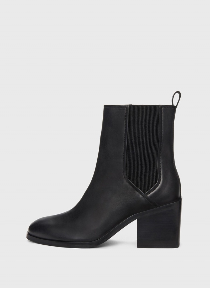 Women\'s Dkny Block Heel Chelsea Boots Black | S9273410