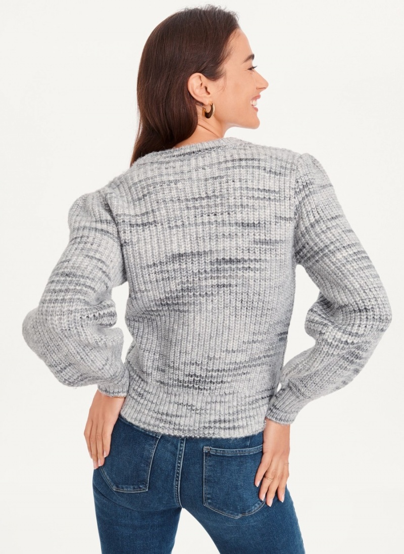 Women's Dkny Bubble Sleeve Knit Sweaters Grey | L1513828