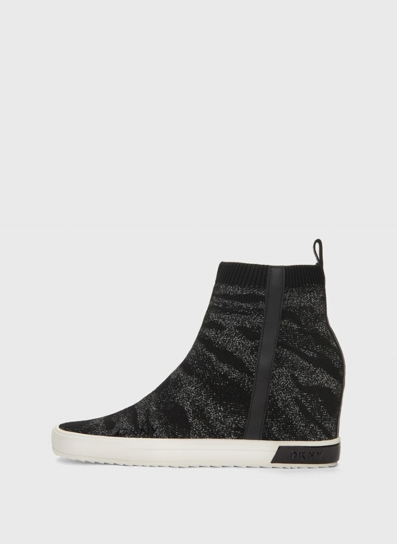 Women\'s Dkny Cali Wedge Sneakers Black | M1426522
