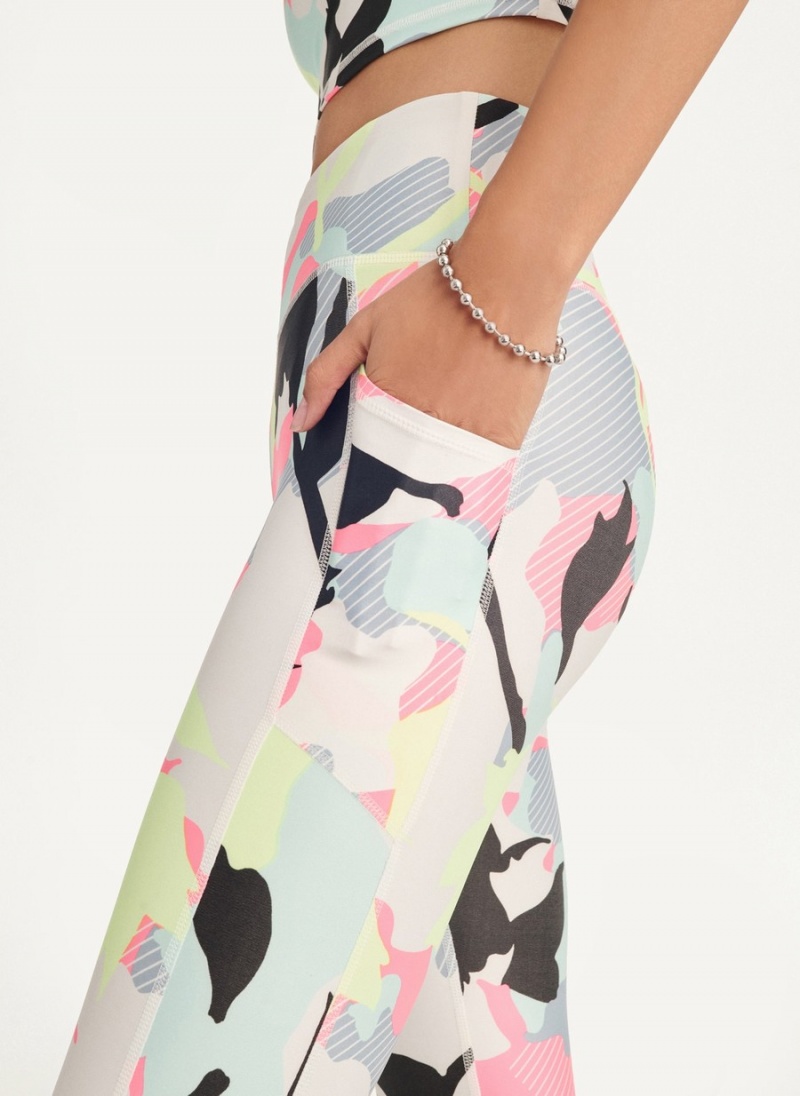 Women's Dkny Camo Floral Print High Waist With Pocket Leggings Multicolor | E9221996