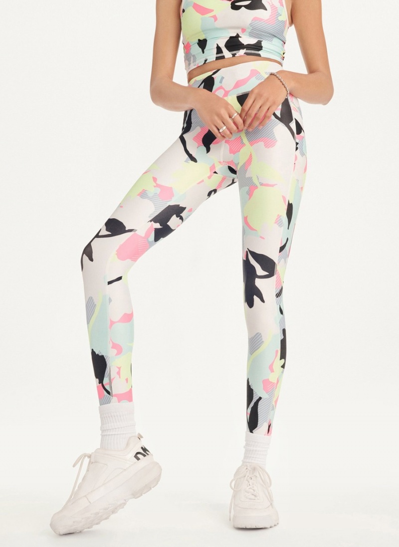Women's Dkny Camo Floral Print High Waist With Pocket Leggings Multicolor | E9221996
