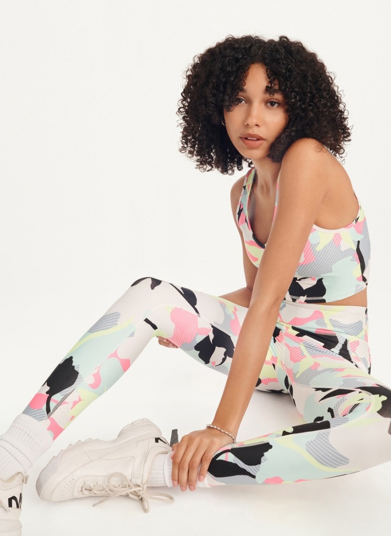 Women's Dkny Camo Floral Print High Waist With Pocket Leggings Multicolor | E9221996