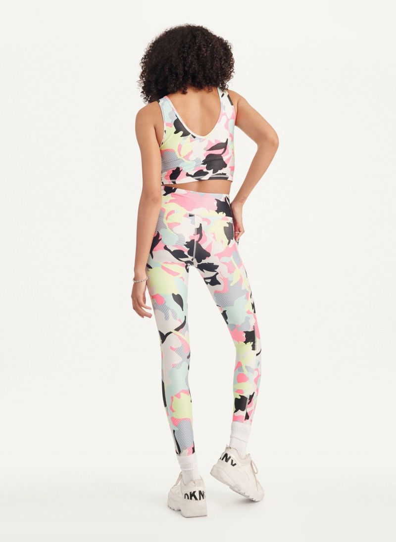 Women's Dkny Camo Floral Print High Waist With Pocket Leggings Multicolor | E9221996