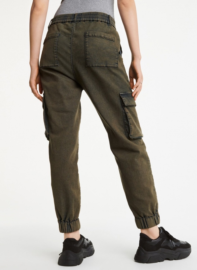 Women's Dkny Cargo Relaxed Jeans Olive | F7406396