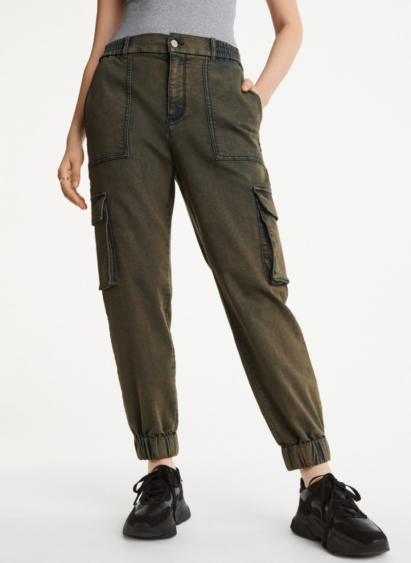 Women\'s Dkny Cargo Relaxed Jeans Olive | F7406396